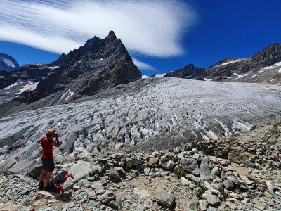 Mächtige Gletscher gibt es immer seltener. Glacier Blanc. Hautes-Alpes